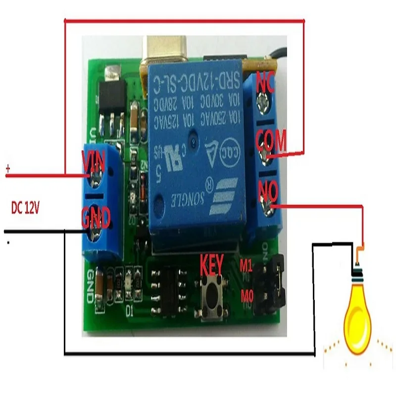 

Wireless 4-Channel Relay Remote Control System with 4 Receivers - 433MHz, 12V Delay Timer