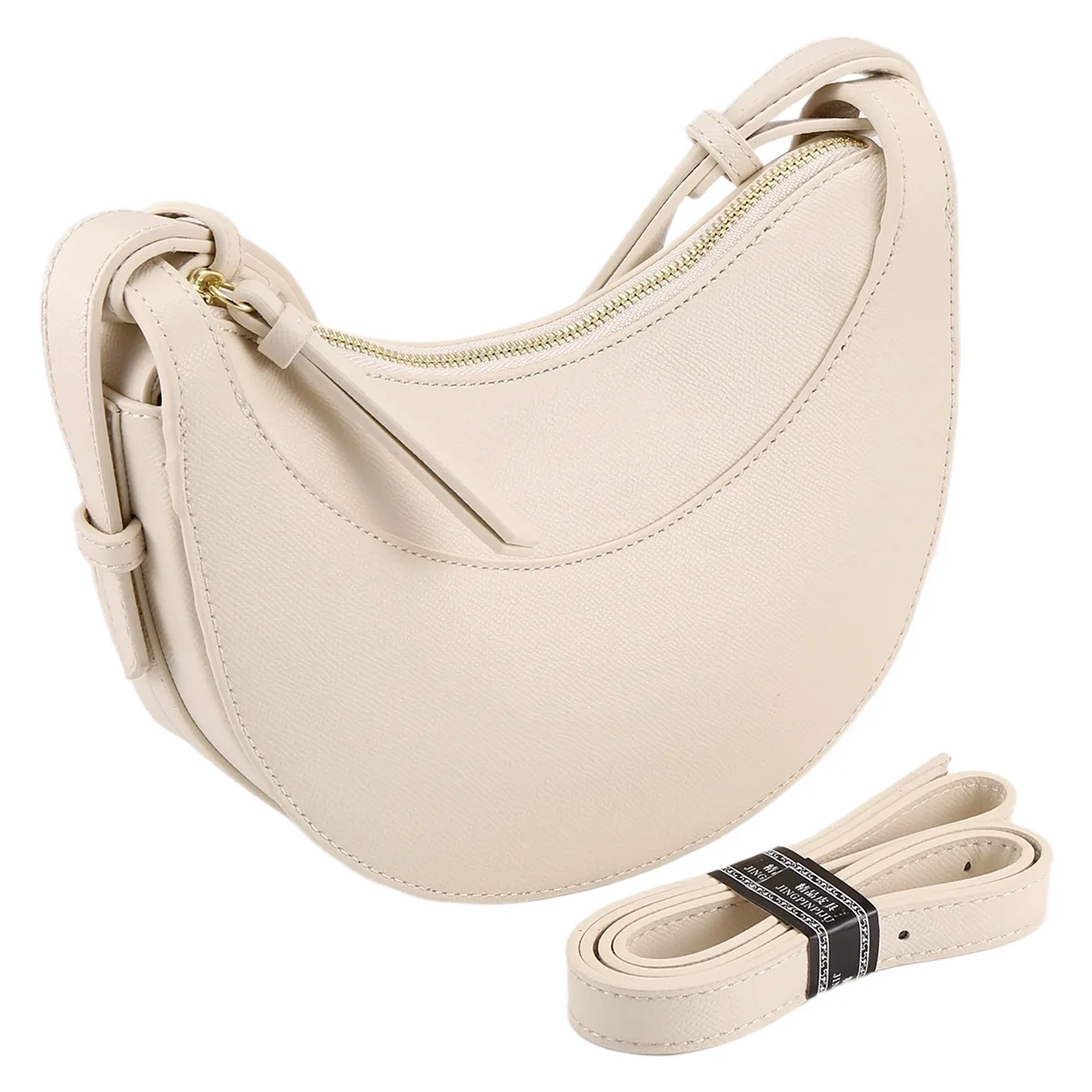 

Versatile Casual Crescent Bag Saddle Bag Fashionable Handbag Shoulder Bag Large Capacity Messenger Bag White