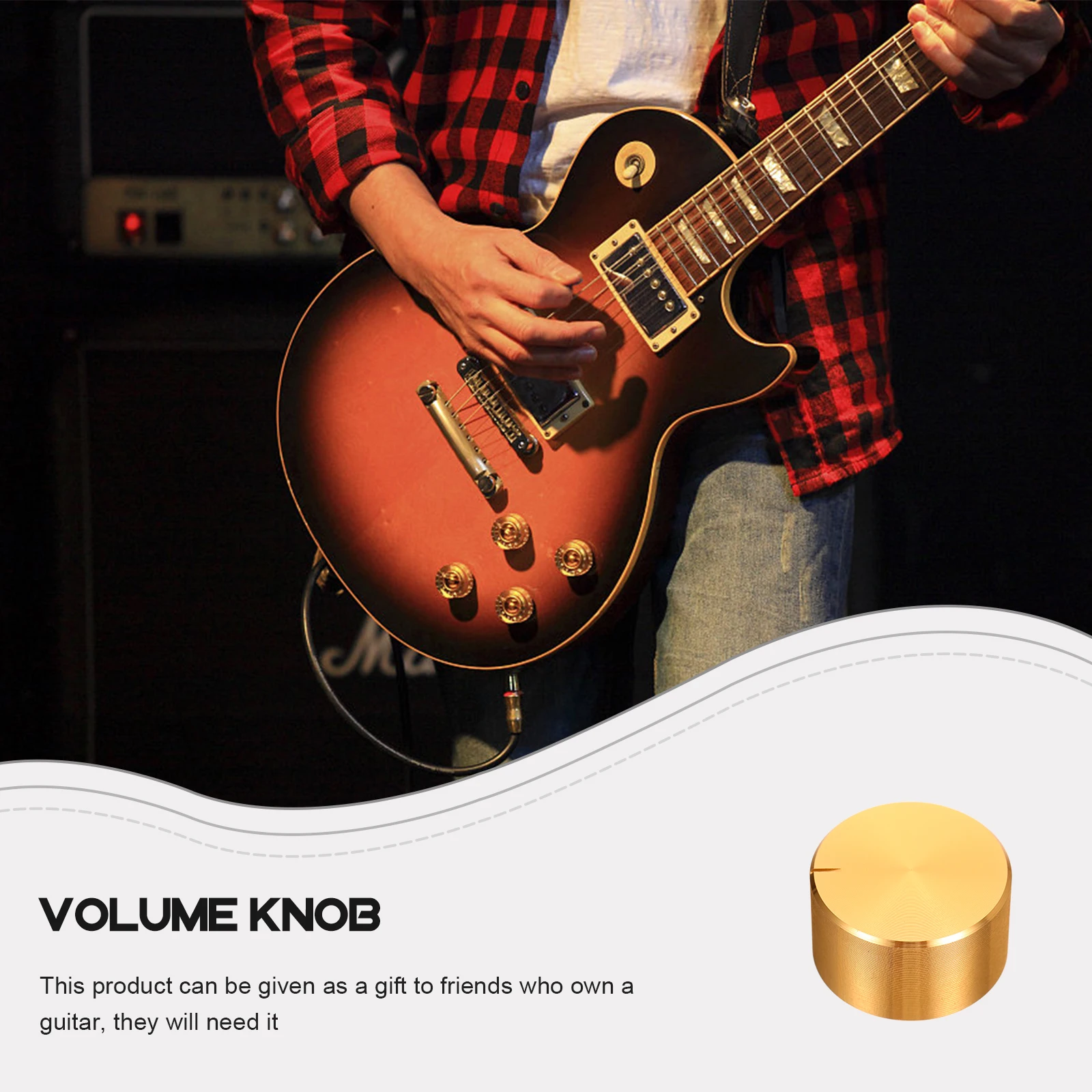 

2pcs Guitar Volume Knobs Aluminum Instrument Potentiometer Hats Replacement Bass Accessories Durable Solid Material