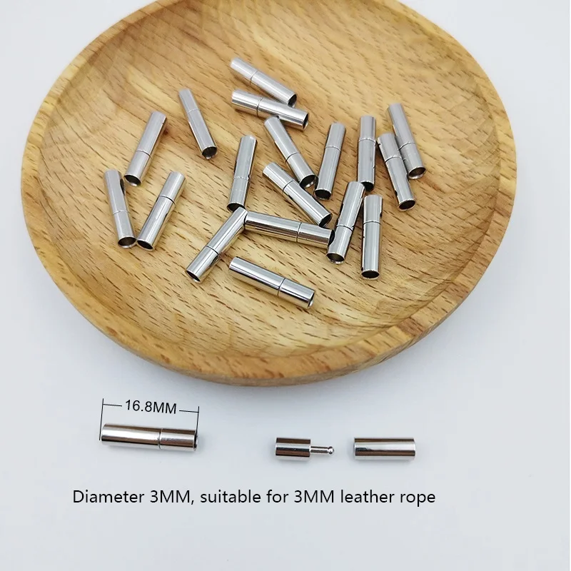 

5PCS 2/3/4/5MM Stainless Steel Hand Rope Bayonet Buckle Leather Rope Wax Rope Connection Buckle DIY Jewelry Metal Buckle