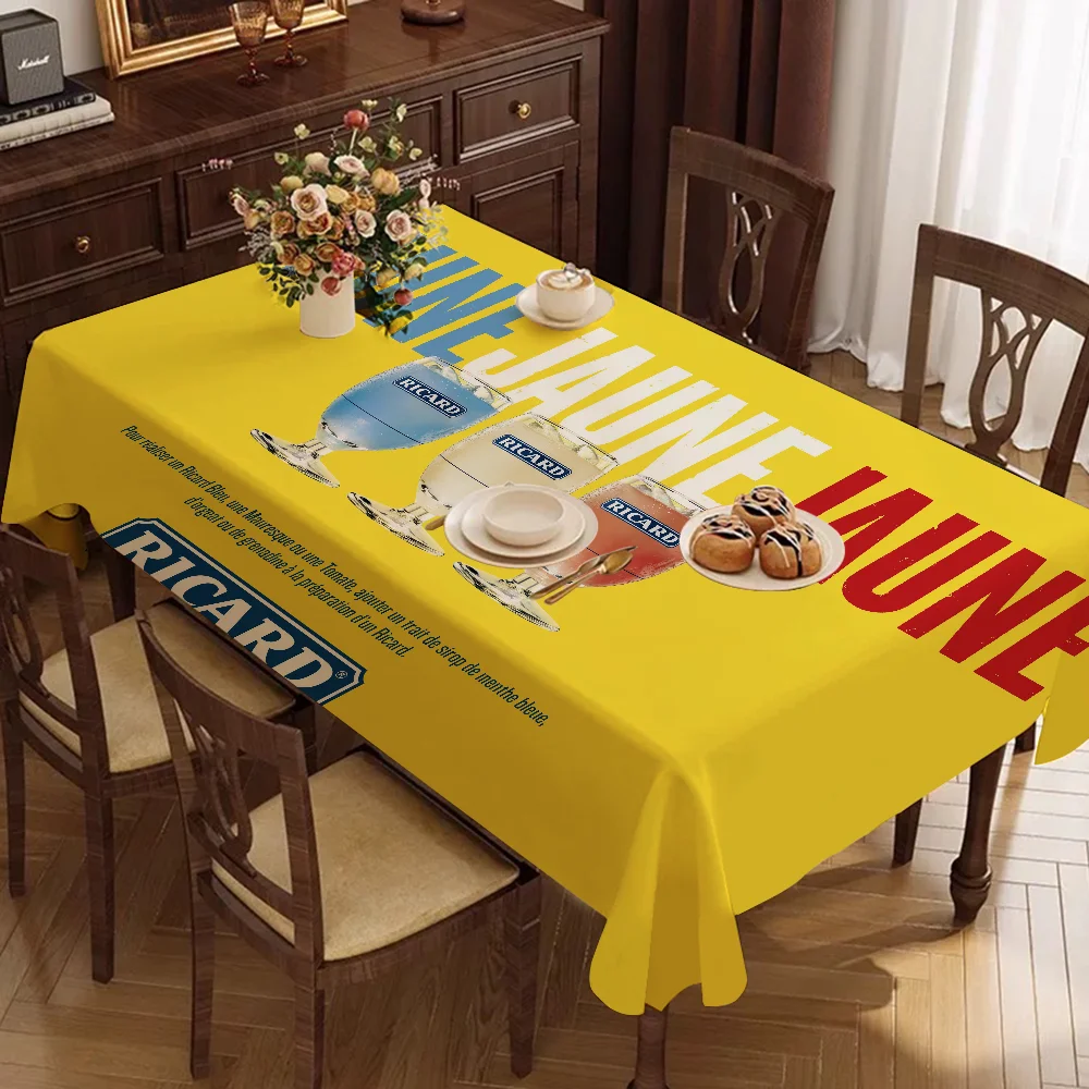Ricard Table Stain Resistant Decorative Washable Polyester Tablecloths For Dining Table Parties And Wedding
