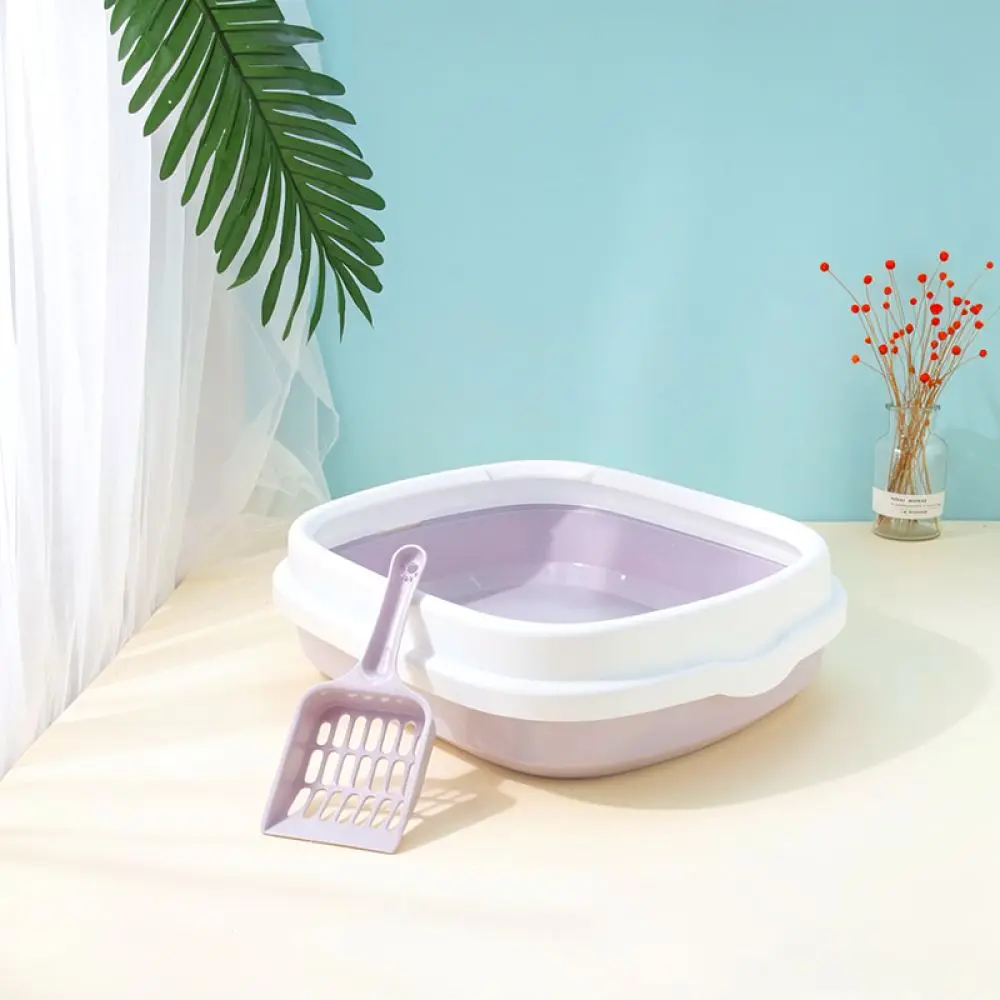 Large Cat Litter Basin Semi Enclosed Pet Toilet Tray Anti Splatter Plastic Potty Durable Indoor Training Supplies Box
