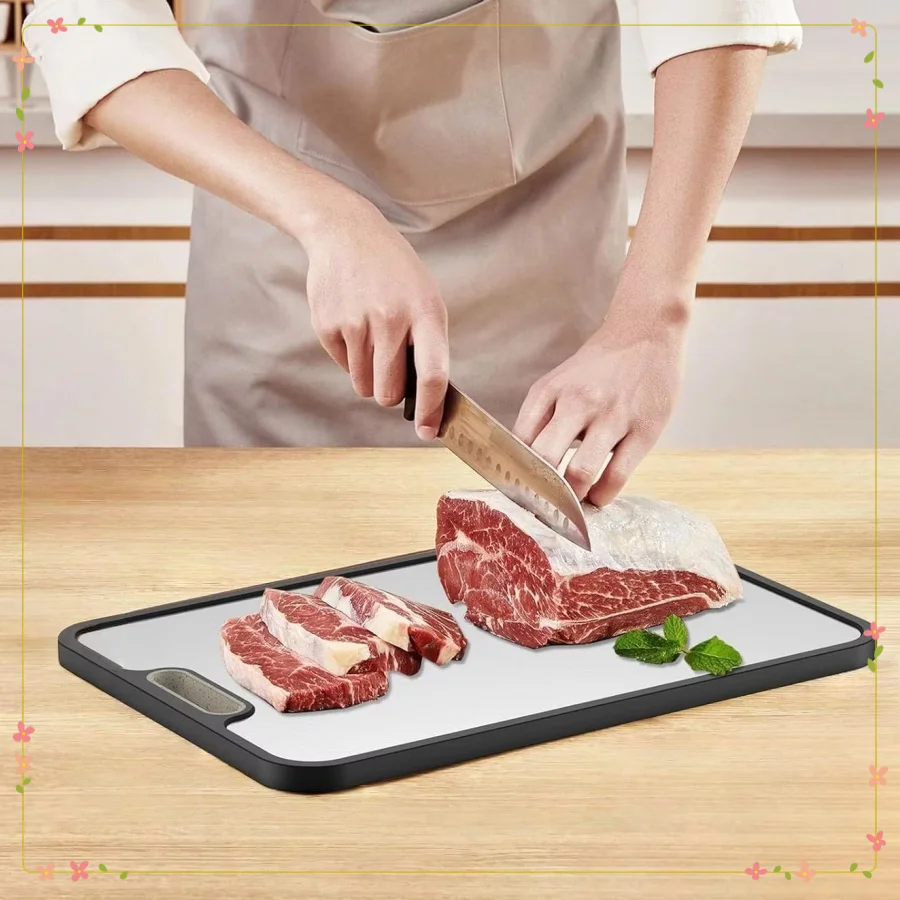

Titanium Non-Slip Cutting Board with Juice Groove - Perfect Kitchen Gift