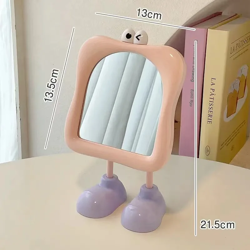 Niedlicher Cartoon-Spiegel für große Augen, Make-up-Spiegel für den Schreibtisch, Make-up-Ergänzungsspiegel für Damen, Spiegel mit hohem ästhetischem Wert