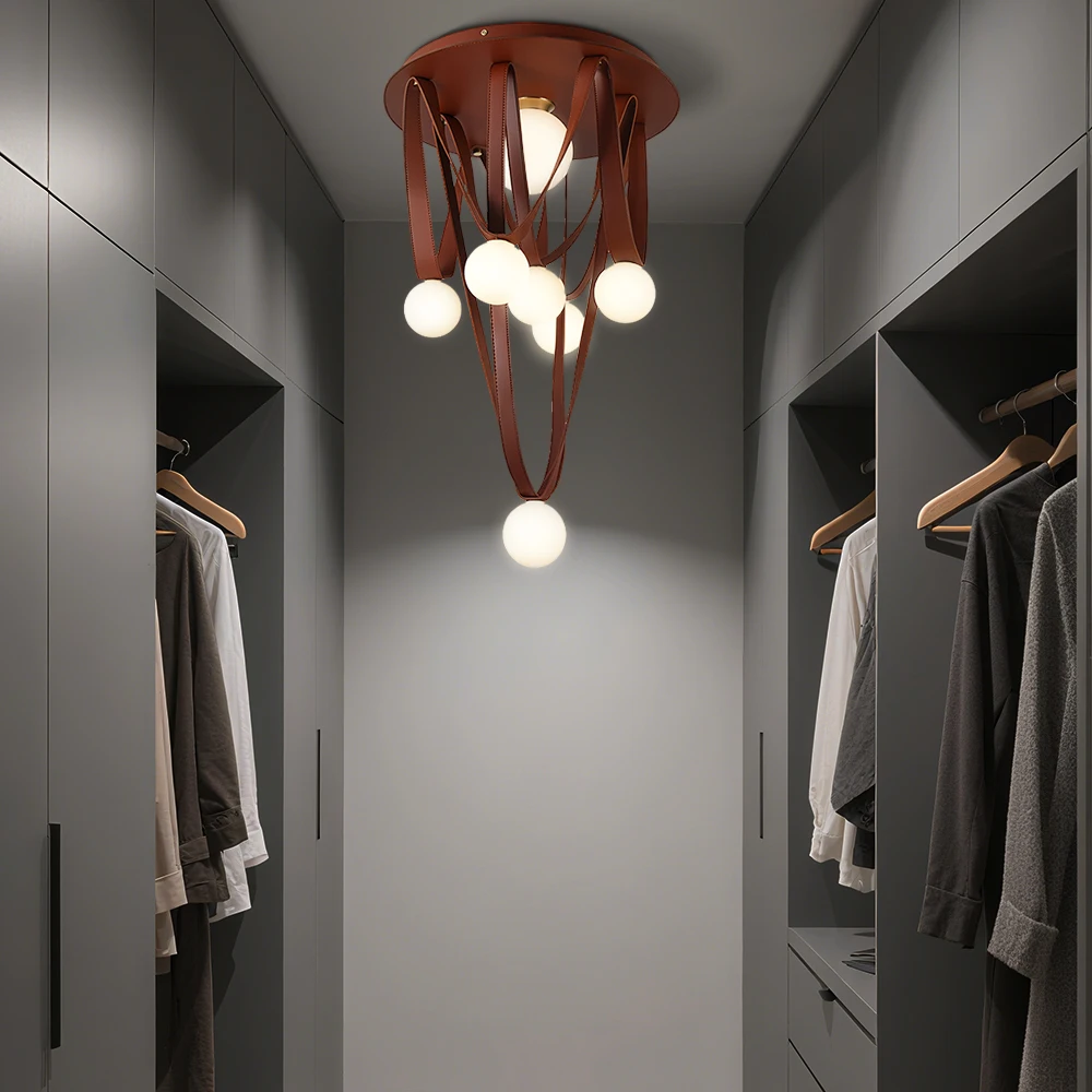 Italy Designer Belt Ceiling Lamp Loft Living Dining Room Nordic Modern LED Luxury Chandelier Lines