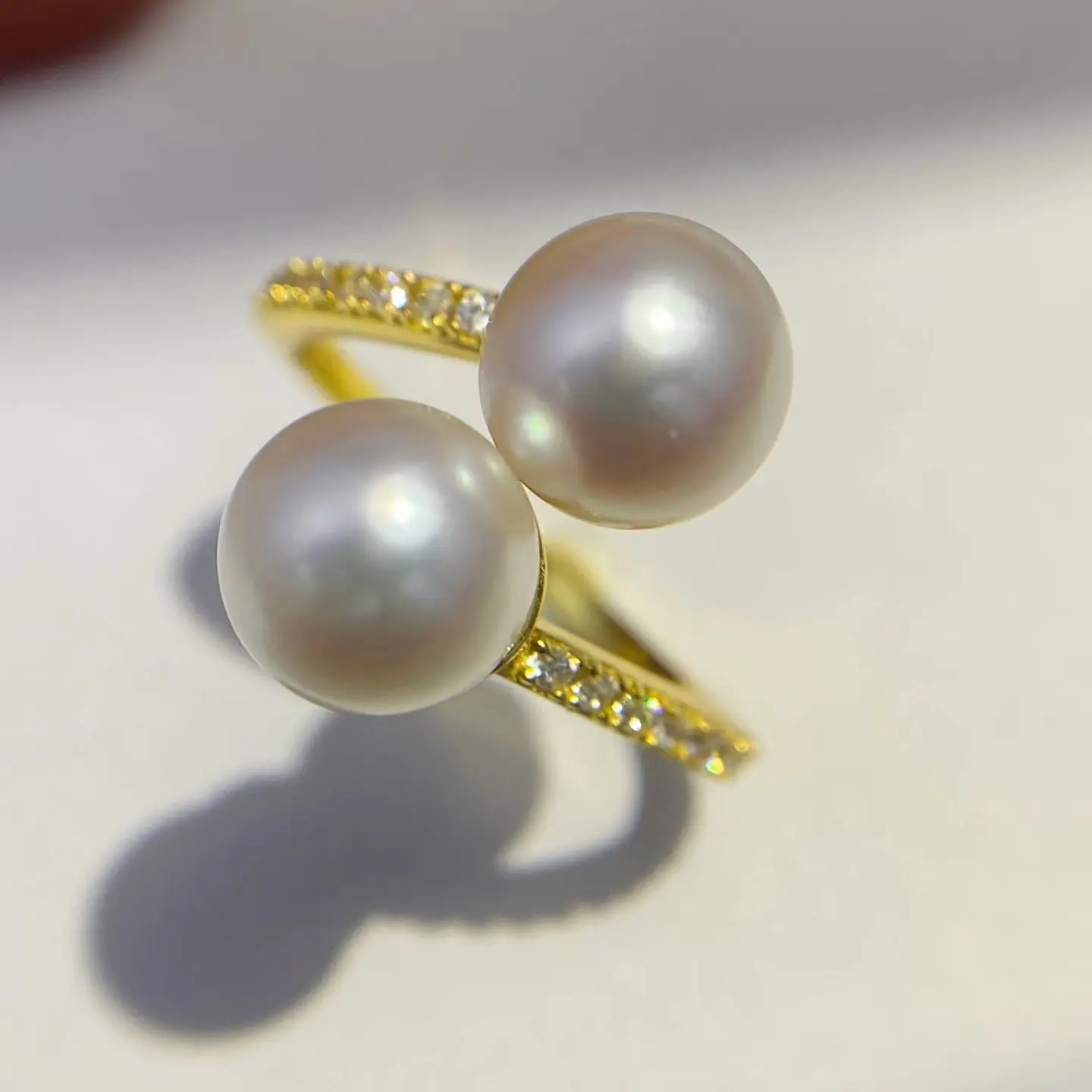 

S925 Sterling Silver Adjustable Ring Mount Settings Findings Mountings Accessory Parts for 7-8mm Pearls
