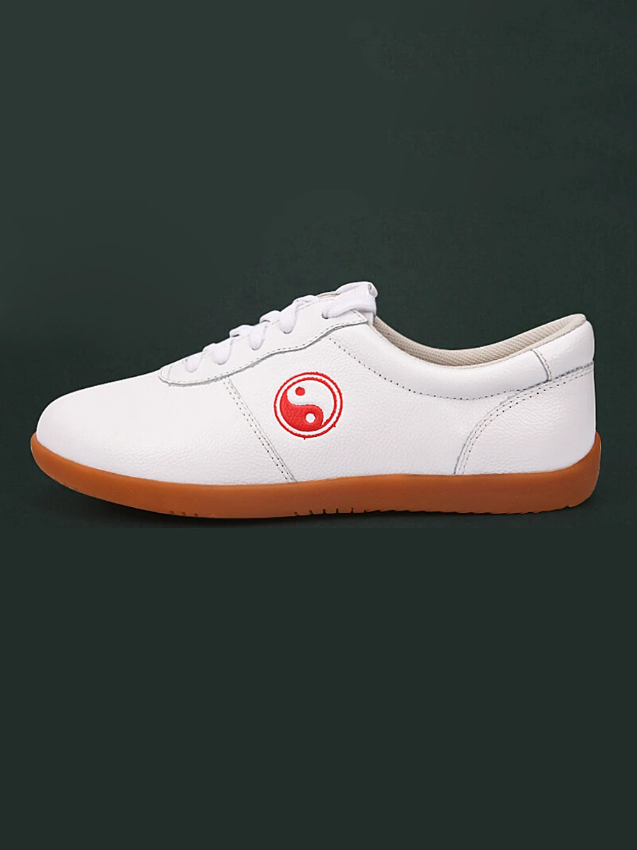 

Men's Tai Chi Shoes with Rubber Sole and Genuine Leather, Women's Martial Arts Shoes, Tai Chi Sports Practice Shoes