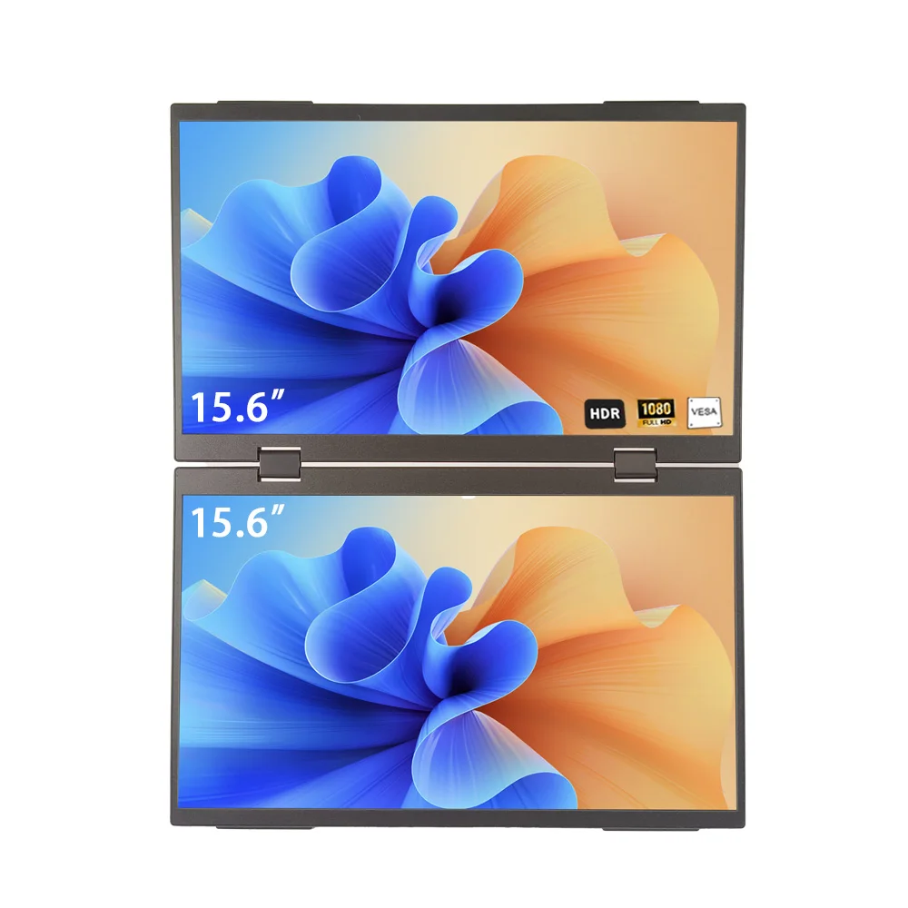 

15.6 Inch FHD Dual Screen Extended LCD 1080P Portable Foldable Laptop Smart Gaming Triple Display Computer