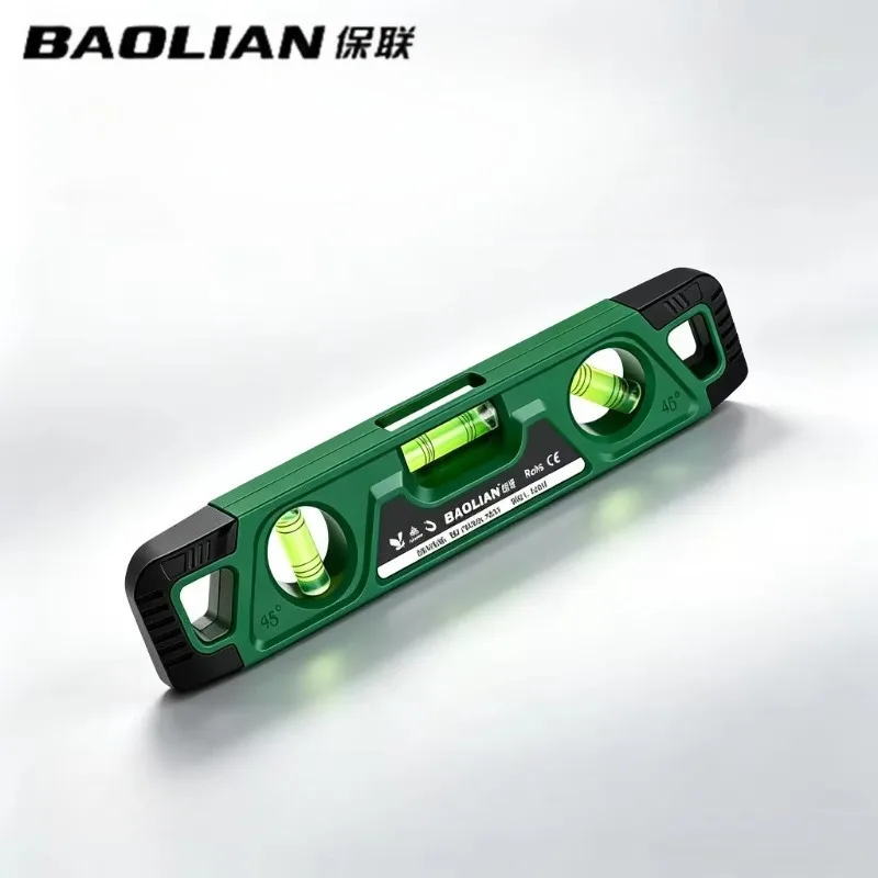 BAOLIAN 230mm High Precision Spirit Level Shockproof Inclinometer Measuring Tool for Woodworking Construction Home Installation