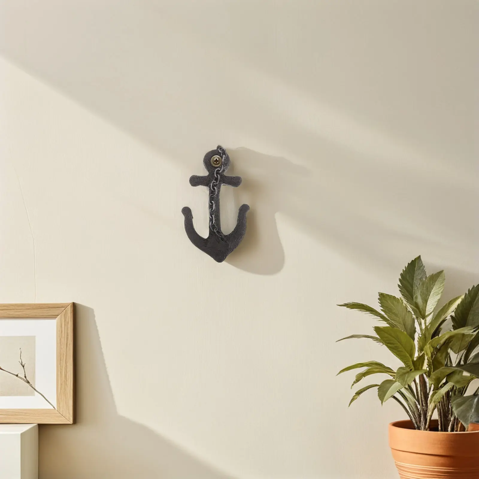 Rustic Vintage Anchor Rack Resin Wall Hook Decorative Coat Hook Towel Key Holder Nautical Farmhouse Entryway Beach House