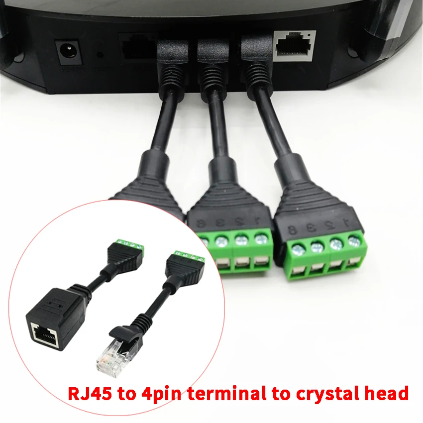 

10cm RJ45 To 4pin Terminal RJ45 Female Terminal Block Ethernet Crystal Head Terminal Network Adapter