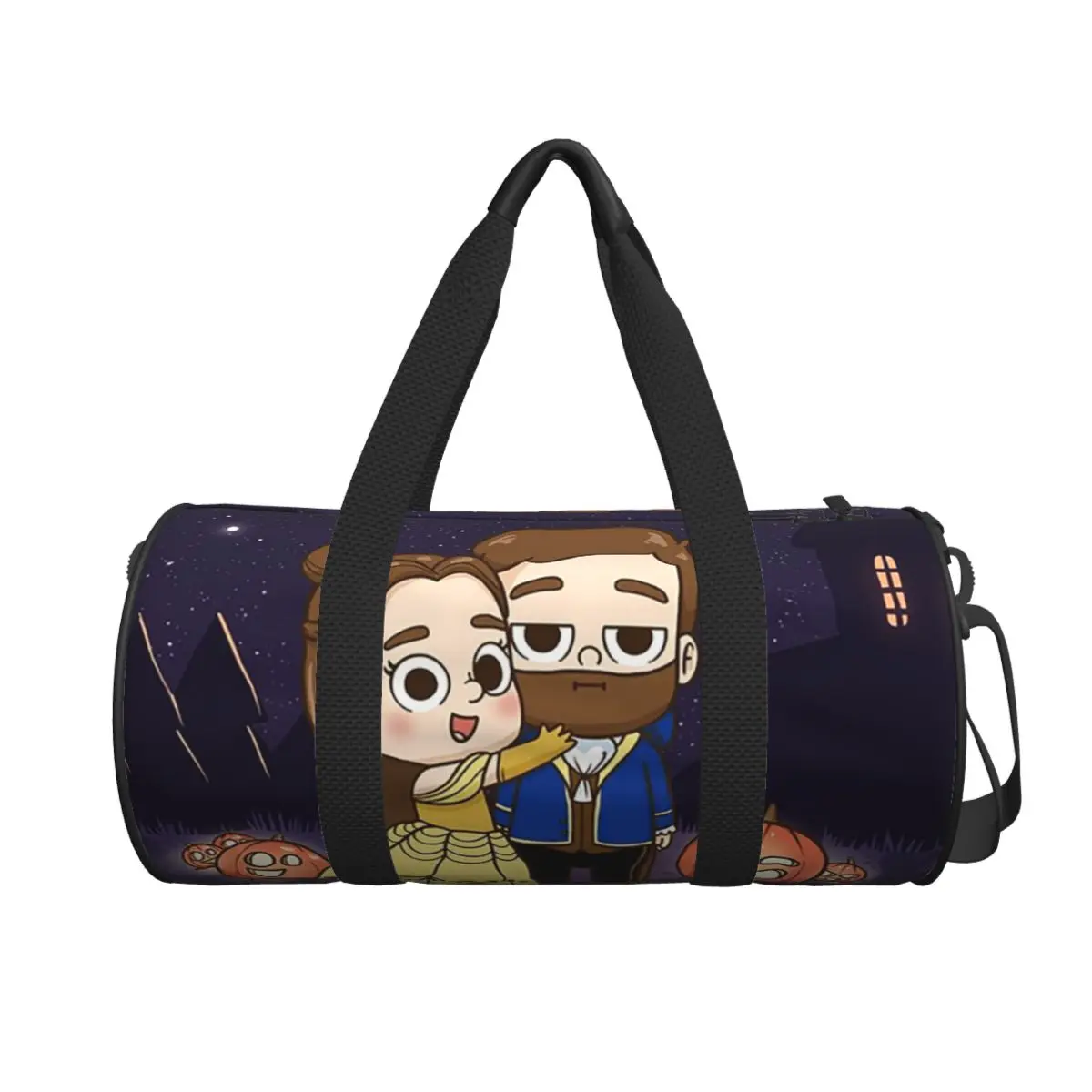 

Pibu-beauty And Beast - Pibubear Large Duffle Gym Bag Multi-Functional Duffle Travel Bags Handbags Fitness bag