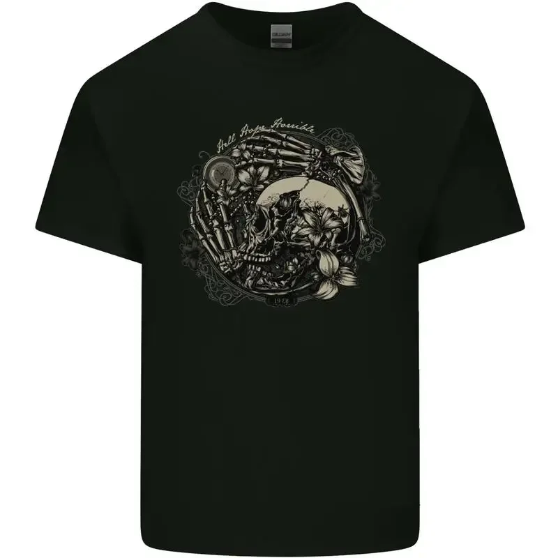 Hölle Hope Schrecklich Totenköpfe Gothic Biker T-shirt en coton léger pour hommes