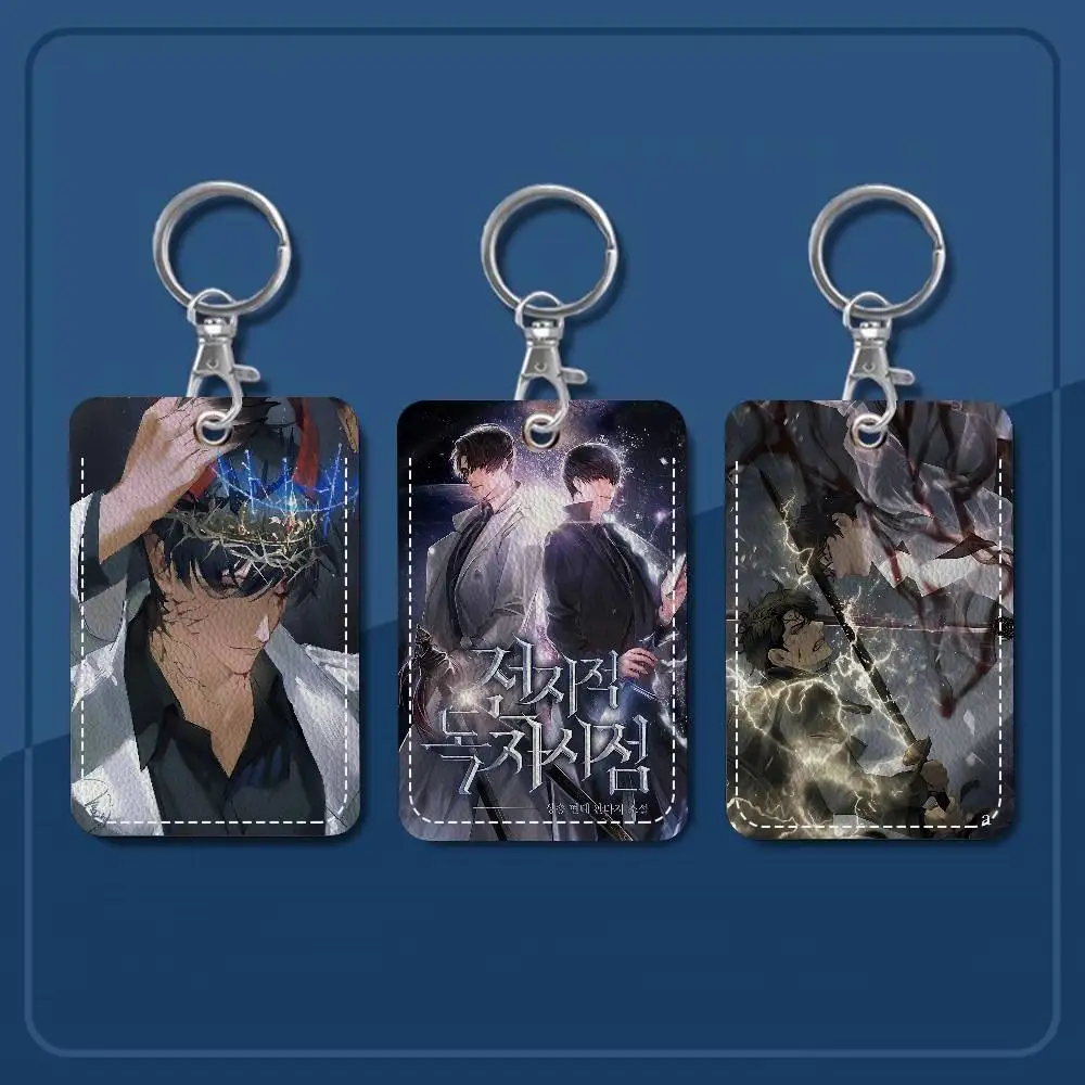 Anime Omniscient R-Reader V-Viewpoint Rectangle ID Card Case Keychain Card Bag Key Tag Ring Leather Card Holder Key Ring Access