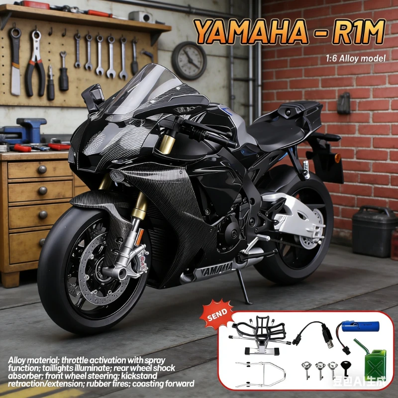 

Spray 1:6 FOR YAMAHA R1M Alloy Metal Diecast Motorcycle Model Desktop Display Collectible Ornament Holiday Present For Boys 5