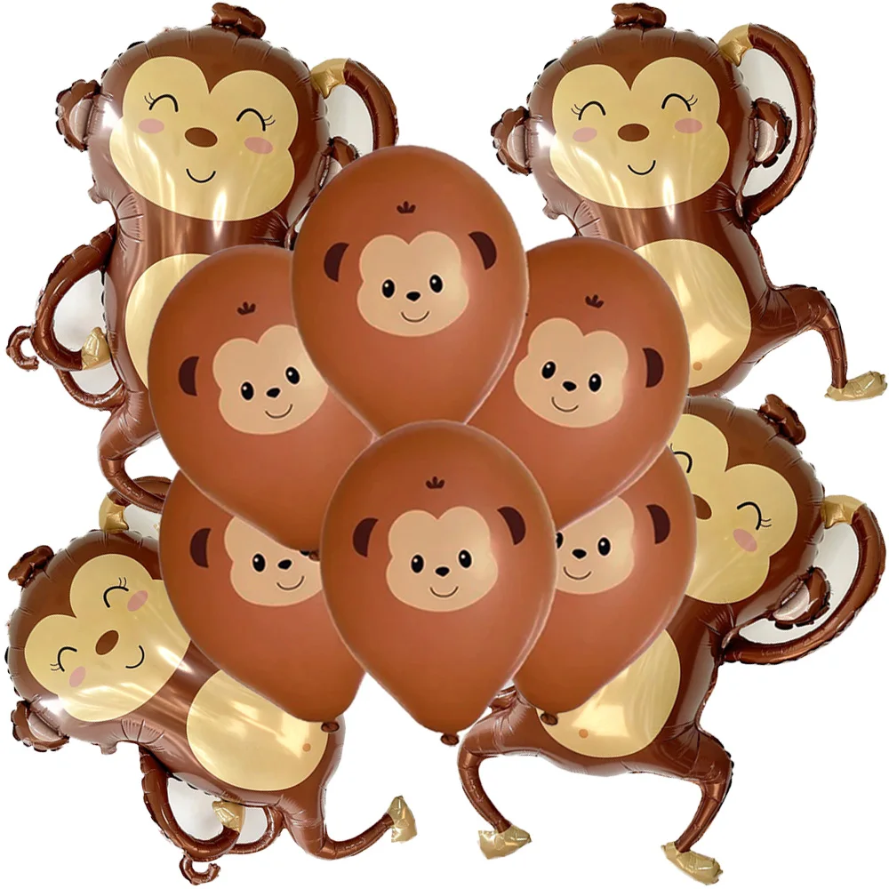 Monkey Foil Balloons Animal Party Balloons Cartoon Woodland Animal Jungle Safari Theme Kids Birthday Party Decorations ﻿