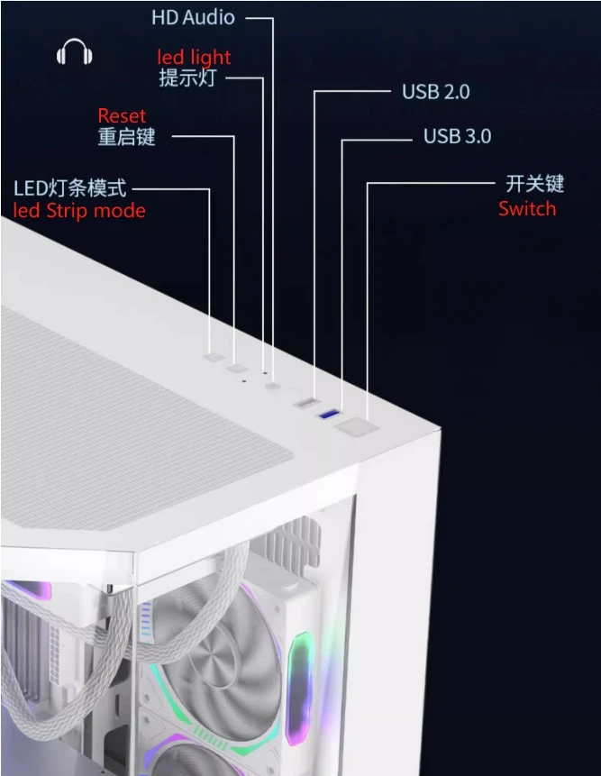 CS090 جودة عالية تصميم جديد منتصف برج سطح المكتب الألعاب حالة الكمبيوتر مع MATX لوحات زجاجية ثلاثية الجوانب في الأوراق المالية