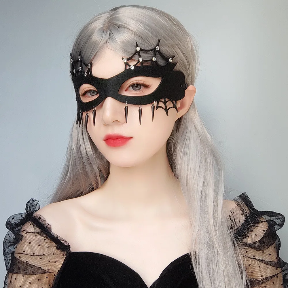 

Halloween dance carnival party spider mask half face mask