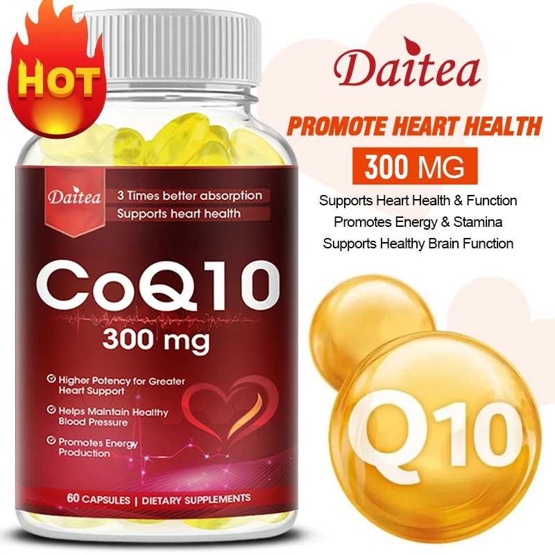 Coenzyme Q-10 300mg Antioxidant, Supports Heart, Cardiovascular, Brain Health, Balanced Energy Levels, Endurance