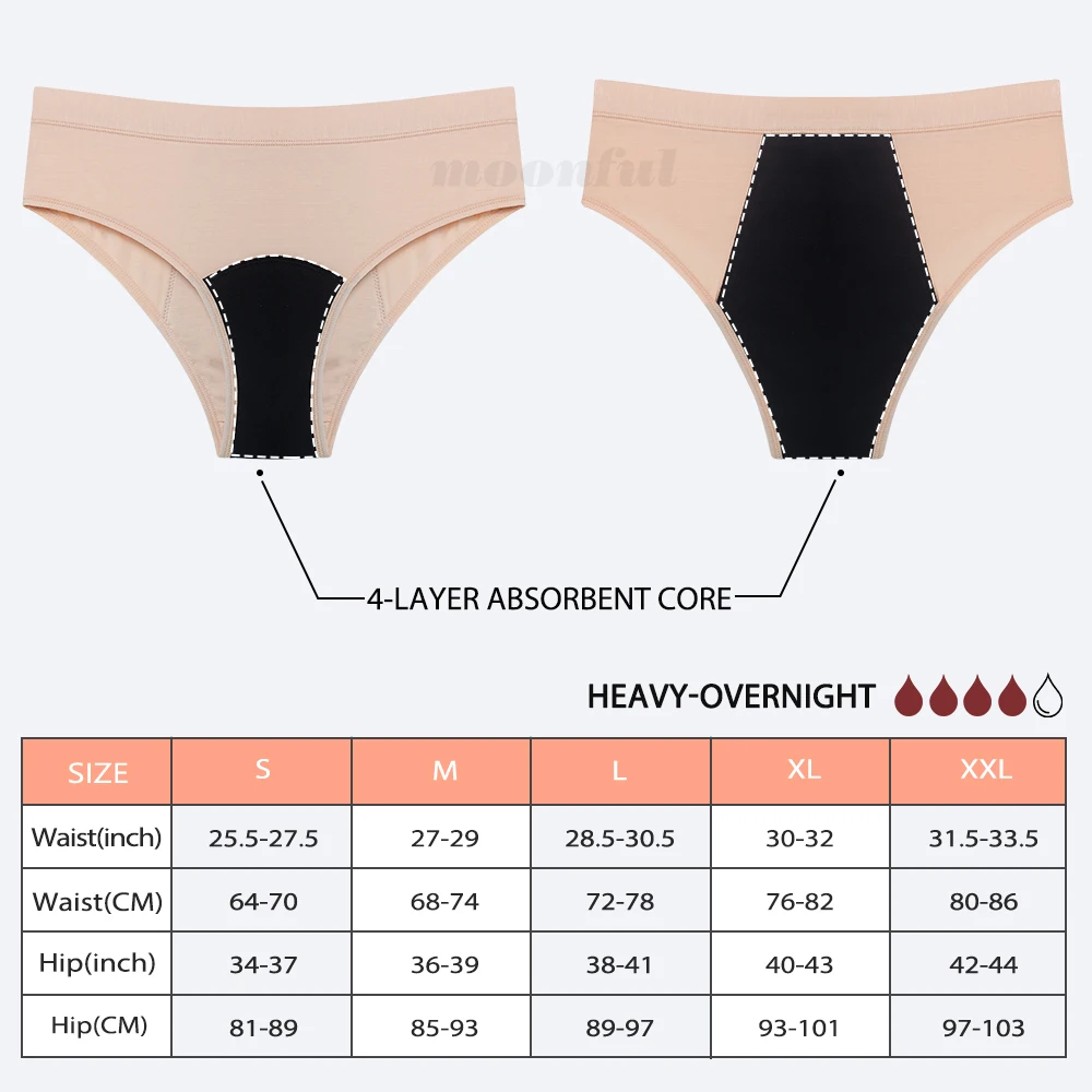 3 PCS Set Women Menstrual Panties Very Abundant 4 Layers Bamboo Period Panties for Heavy Flow  Culotte Menstruelle Femme