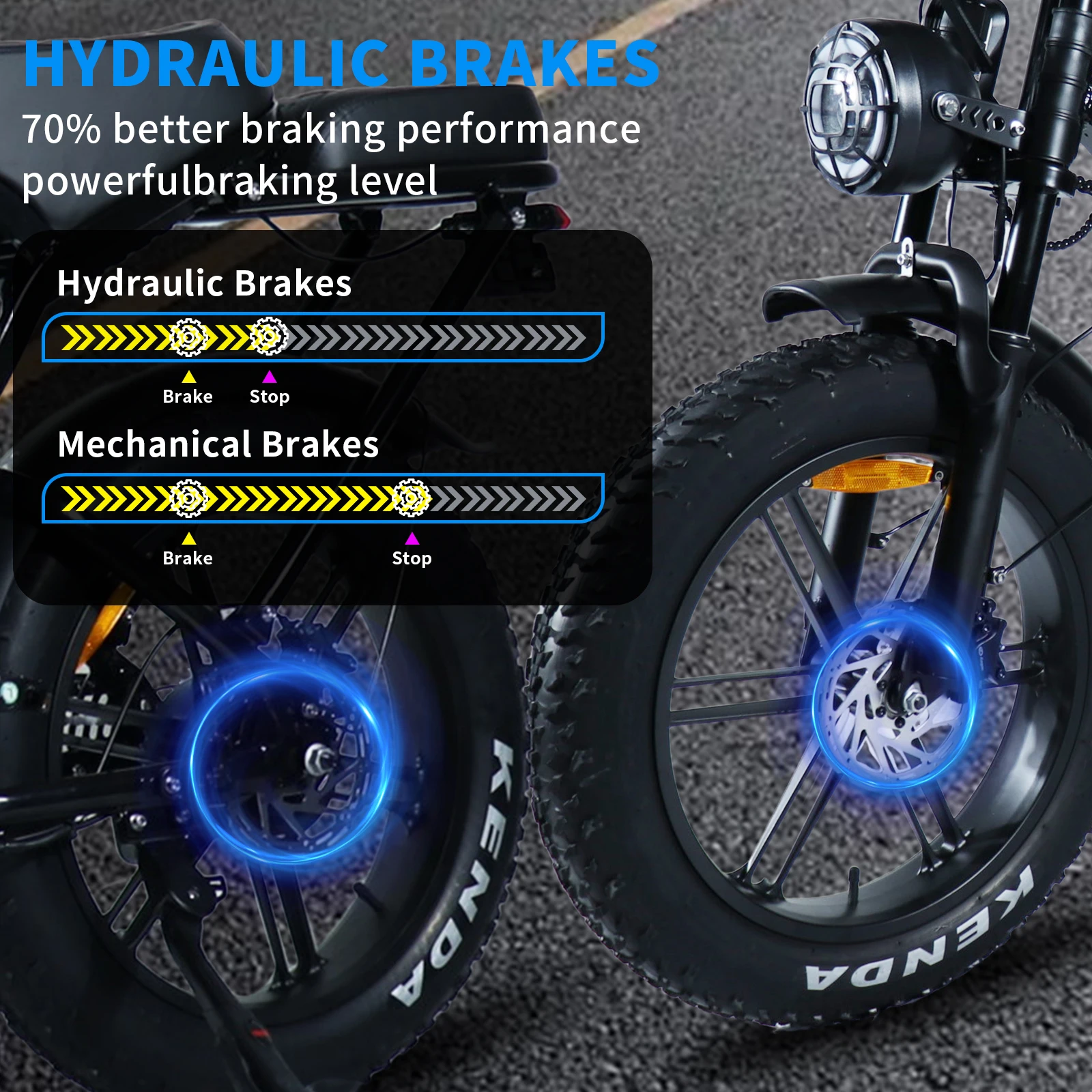 VOMO X80PRO E-Bike 250W Bürstenloser Motor 48V15AH Lithium-Akku Hydraulische Bremse Elektrofahrrad 20*4 Zoll Reifen Elektrofahrrad – Detail 5