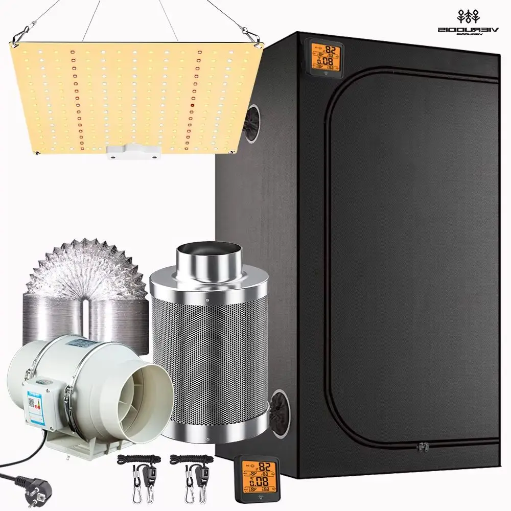 Grow Tent Growbox 40m-300cm1000W Quantum Grow Full Spectrum Led Kit High PPFD Set 4/6 Inch Duct Fans Activated Carbon Filter