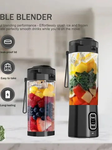 Портативный электрический блендер KIRAINAFLY 360W для смузи и коктейлей — внешний вид товара