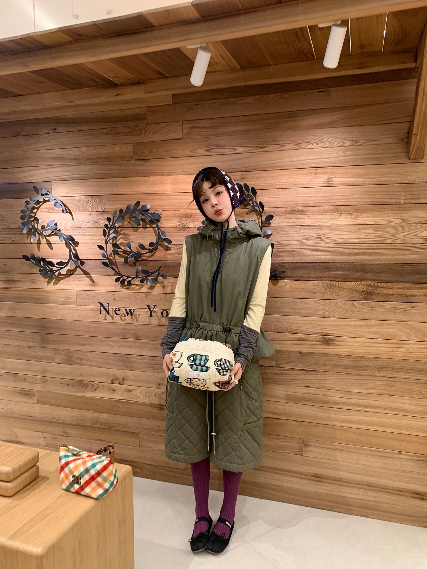 

Le Rouge уличный военный жилет с капюшоном, хлопковые брюки, комплект с юбкой на шнуровке, женский модный зимний повседневный комплект одежды