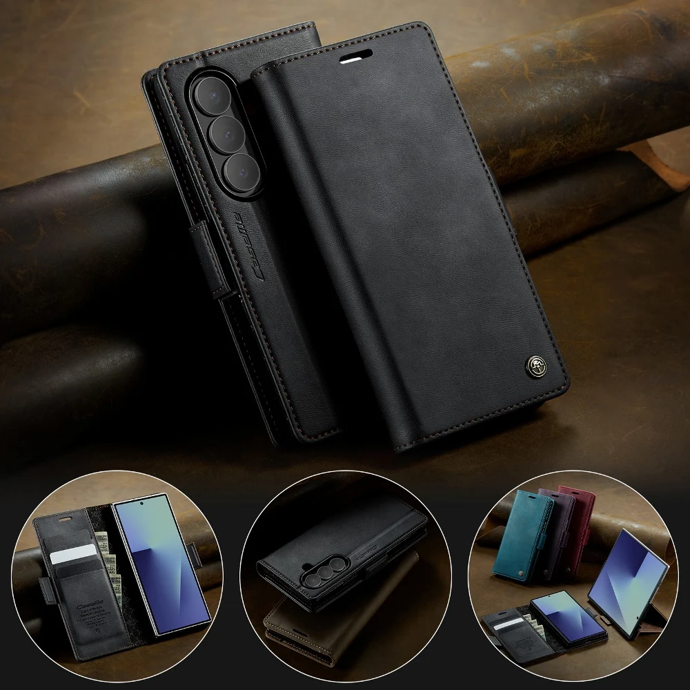 

Solid Color Leather Magnetic Flip Cover Phone Case for Samsung Galaxy Z Fold7