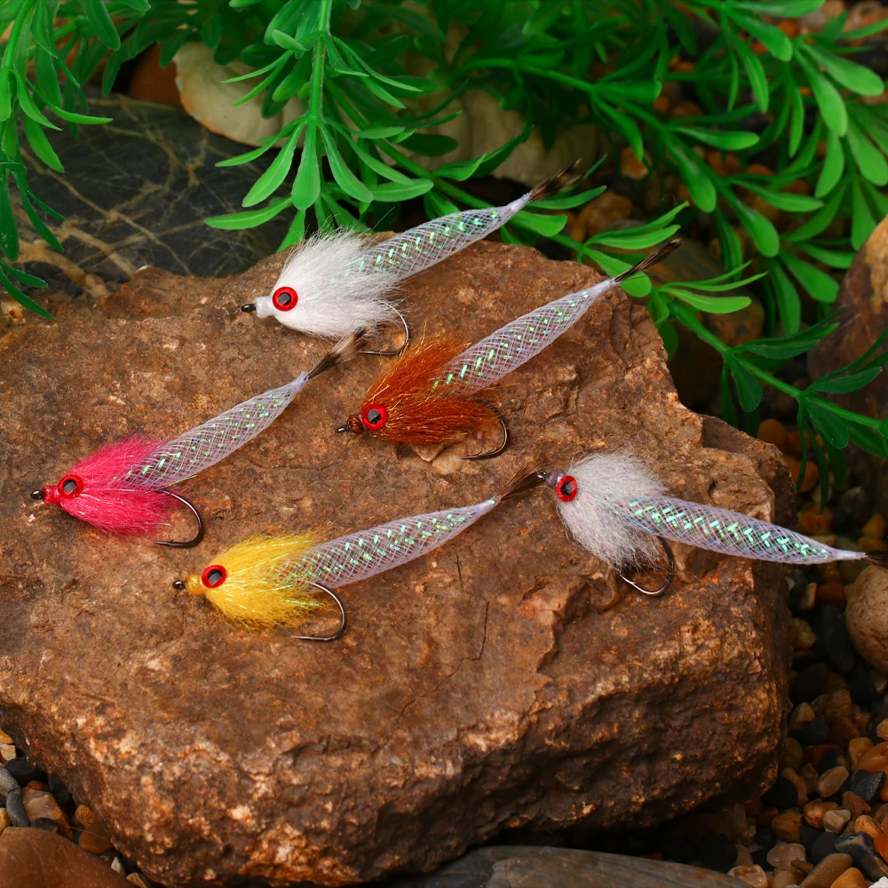 3/5pcs 4# Lifelike 3D Fish Eyes Mylar Minnow Flies Flash Tube Baitfish Streamer Fly Bass Trout Salmon Pike Fishing Lures - view 6