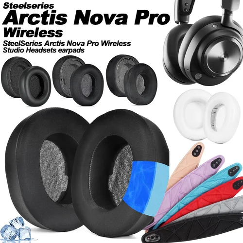 Almohadillas para auriculares SteelSeries Arctis Nova Pro, almohadillas de repuesto inalámbricas, orejeras, fundas de memoria de tela suave, esponja