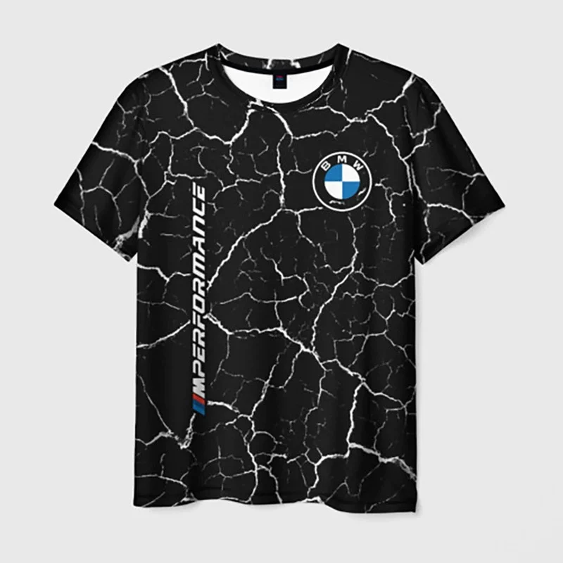 

2025 New BMW Fashion Design Men's Short Sleeved Top BMW Summer Cool and Comfortable Round Neck Short Sleeved Men's BMW Clothing