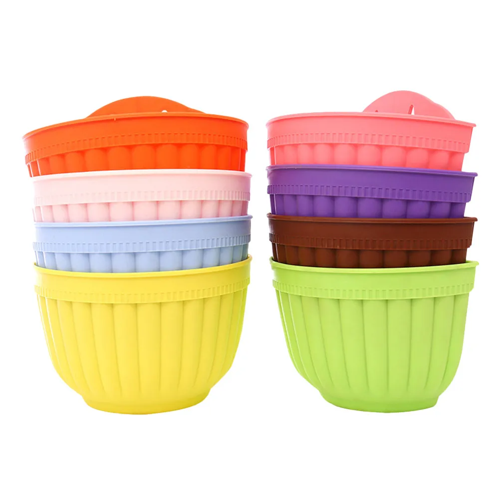 

1Set Colorful Hanging Flower Pot Premium Plastic Balcony Fence Planter Home Garden Succulent Plant Holder Decorative Hanging