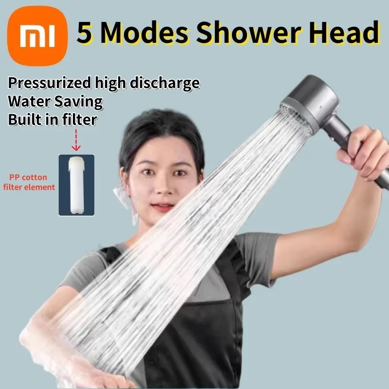 

Xiaomi High Pressure Shower Head 4 Modes Water Saving with Filter for Hard Water Adjustable Spray with Massage Bathroom Shower