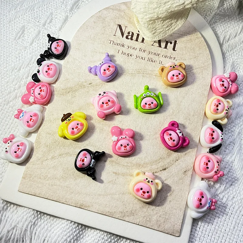 no.61/62 20/40pcs Mini cartoon nail accessories Ice Solid color cute resin small accessories Nail accessories materials