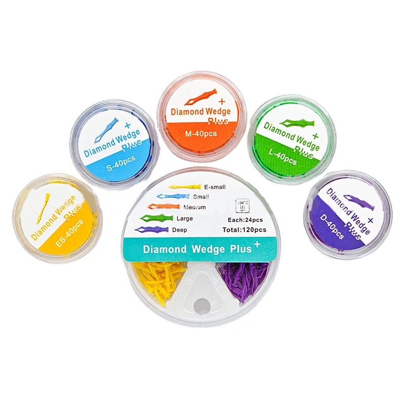 

40/120 шт. одноразовых стоматологических клиньев, 5 размеров, для заполнения дистастимов, композитные клинья для зубов, медицинские аксессуары для ухода за полостью рта, матрица для эндодонтии