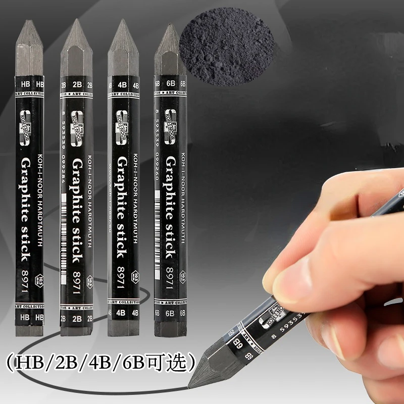 Hexagonal Graphite Rod HB-6B Wood-free Sketch Painting Full Lead Rod Art Student Exam Drawing Tool Comic Pencil Large