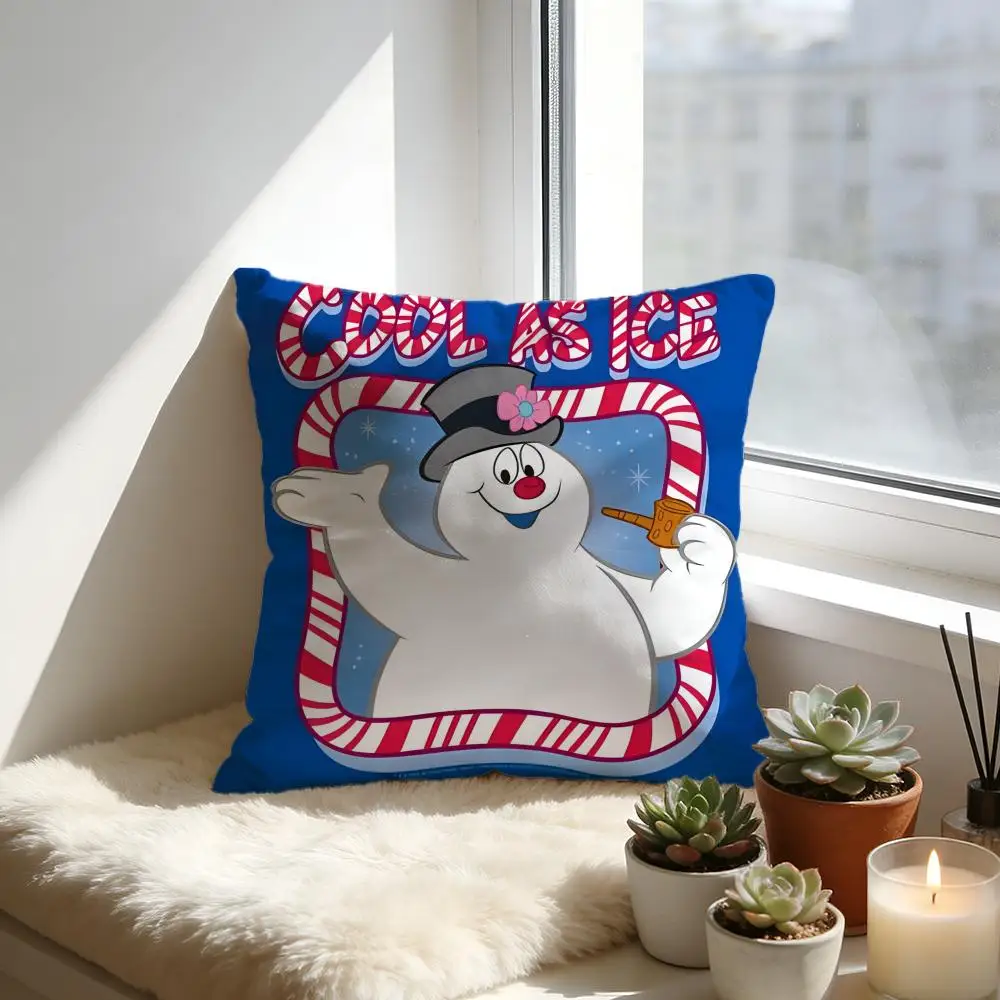 

Frosty The Snowman Cushion Cover Cozy Velvet Throw Pillow,Soft Warm Cushion For Sofa & Bed