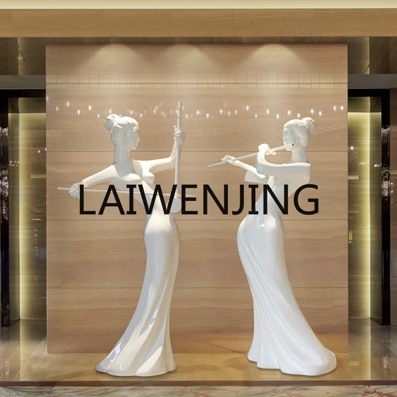 Lobby Welcome Figure Sculpture Large Floor Ornaments Sales Office Hall Doorway Decoration Artwork