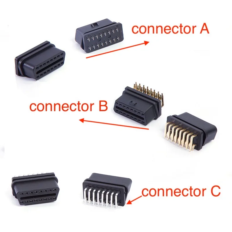 Automobile OBD2 welding female connector diagnostic interface OBD plug OBD2 shell OBDII assembly housing