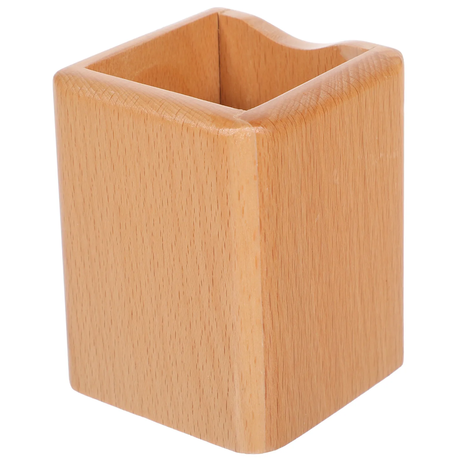 

Beech Pen Holder Large Capacity Desk Organizer Simple Style Stationery Tabletop Makeup Brush Storage Pencil Holder