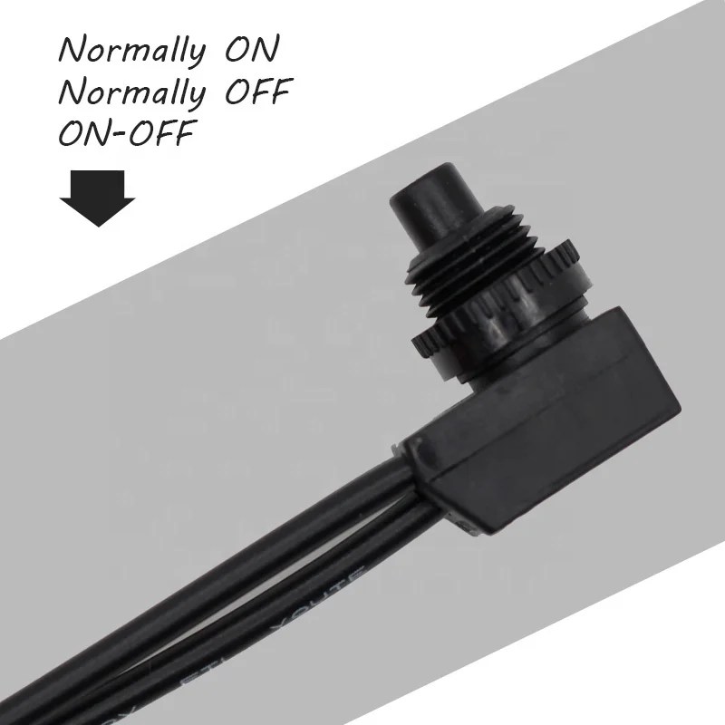 ZE-107S Waterproof On-Off Push Button Switch With 1015 18AWG Wires