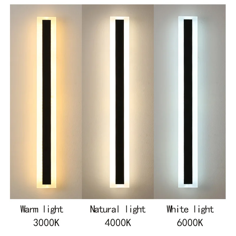 Imagem -05 - Moderno Impermeável Longo Led Wall Light Decoração Simples ao ar Livre Adequado para Pátio Villa Jardins Simples Ip65