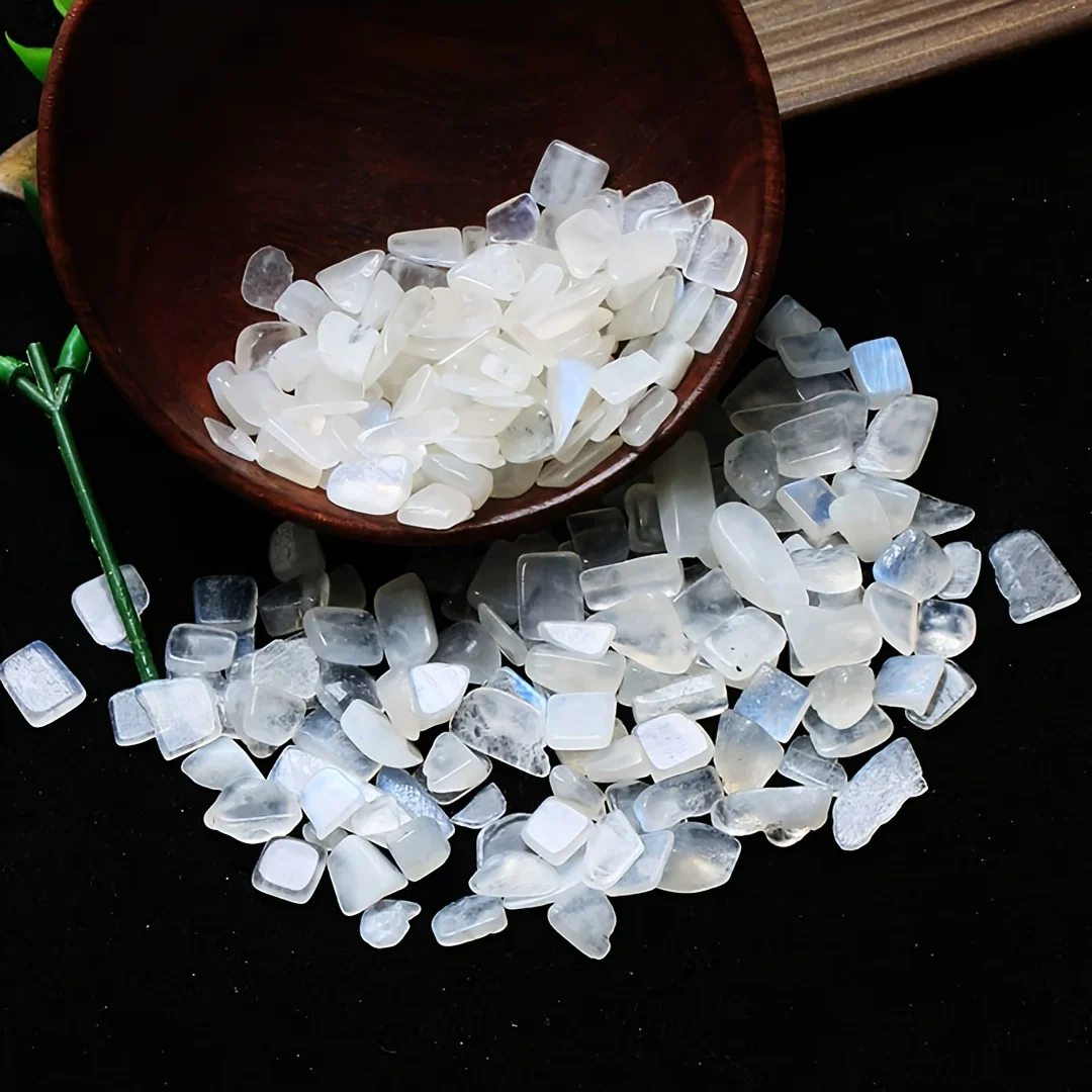 Natural white moonstone quartz powder,semi-crystalline quartz,beautiful crystal,decorative stone for flower pots and fish tanks. view 4