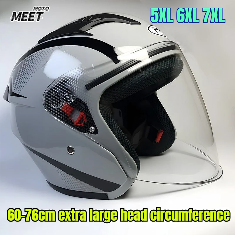 

7XL Size Unisex Motorcycle Helmet Big Head Circumference 58-76cm Riding Safety Helmet Available in All Seasons Casco Capacete