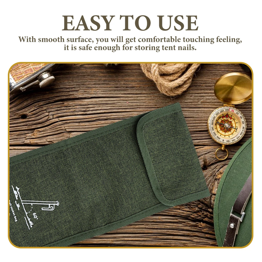 

Tent Stake Bag Camping Accessories Oxford Cloth Storage Pouch Durable Portable Tent Pegs Container Outdoor Hiking Travel
