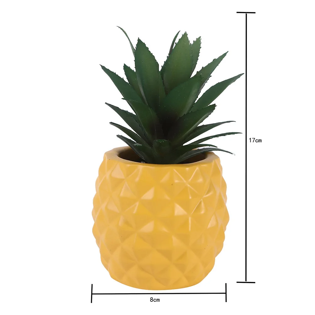 

Pineapple Shaped Resin Bonsai Decoration Yellow Desktop Simulation Plant Pot Culture Ornament Office Home Festival