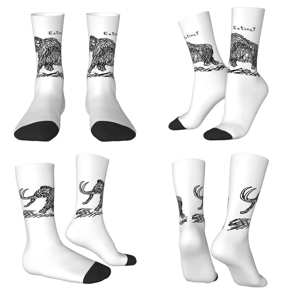 

Носки Mammoth Extinct, впитывающие пот чулки в стиле Харадзюку, всесезонные длинные носки, аксессуары для подарка на день рождения унисекс