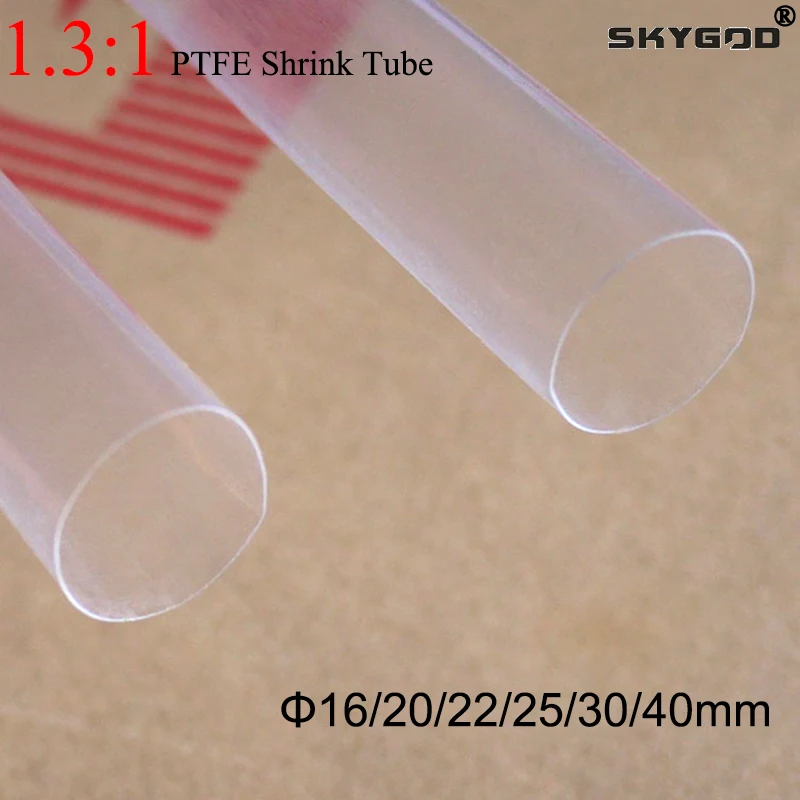 

1m PTFE Plastic Heat Shrink Tube Diameter 16mm ~ 40mm 200Deg.C High Temperature 600V Translucent FEP F46 1.3:1 Shrinkage Ratio