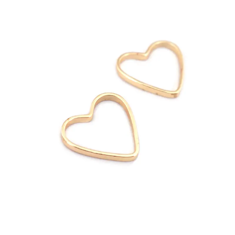 9x9MM 13x14MM 19x21MM Gold Color Brass Heart Shape Closed Rings Connect Rings Diy Jewelry Findings Accessories wholesale